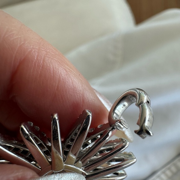 David yurman white gold and diamond large starburst pendant - Picture 5 of 6